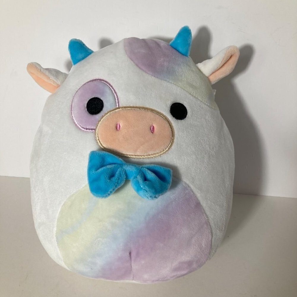 Squishmallow Belozi‎ Cow Plush 8" Pastel Bow Tie